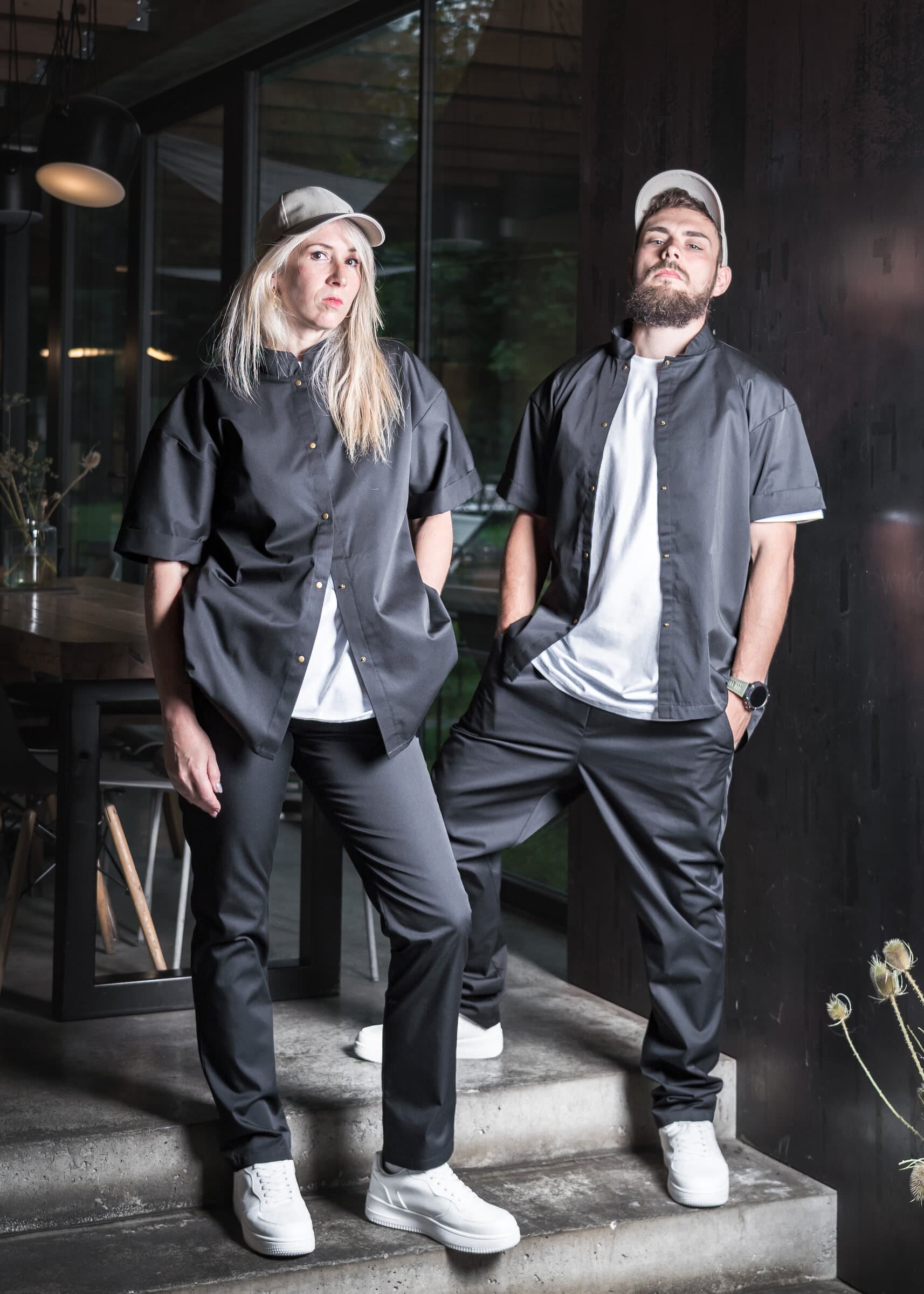 Team in slate Shift Studio chef shirts
